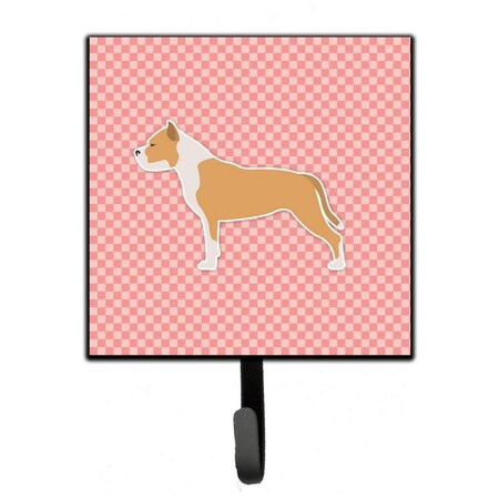 Jensendistributionservices Staffordshire Bull Terrier Checkerboard Pink Leash or Key Holder MI1705056